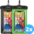 Waterdichte telefoonhoesjes Set van 2 stuks - Zwart & groen