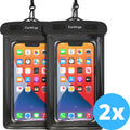 Waterdichte telefoonhoesjes Set van 2 stuks - Zwart