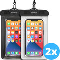 Waterdichte telefoonhoesjes Set van 2 stuks - Zwart & wit