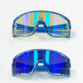 Cycling Glasses Vibel, Color Changing, Bonus Polarizer - Transparent blue frame blue lenses