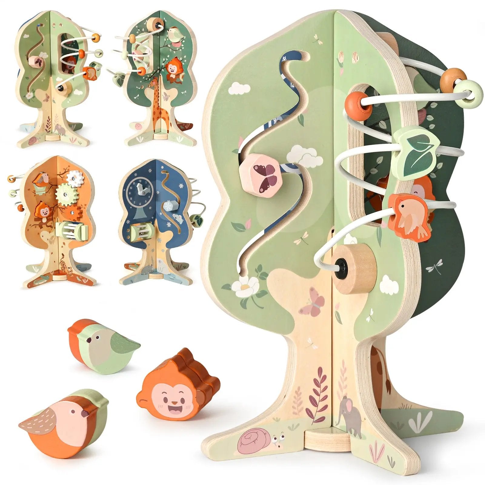 8-in-1 Wooden Activity Cube for 1-3 Year Olds