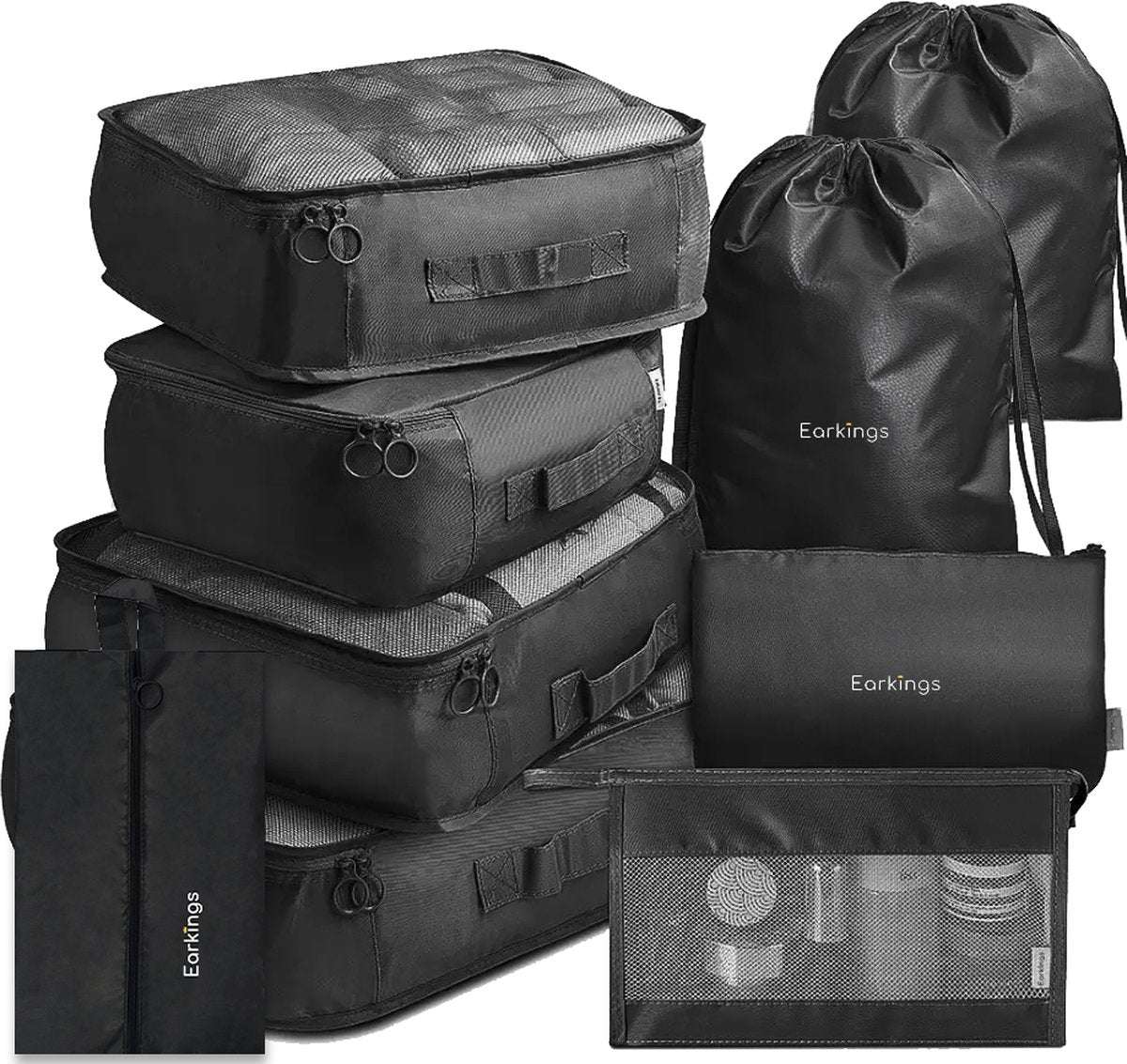 Packing Cubes Koffer Organizer Set - 9-Delig - Zwart