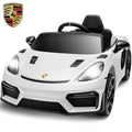 iYofe 12V Licensed Porsche Powered Ride On Car w/ Remote & Music, Ages 3+ - White