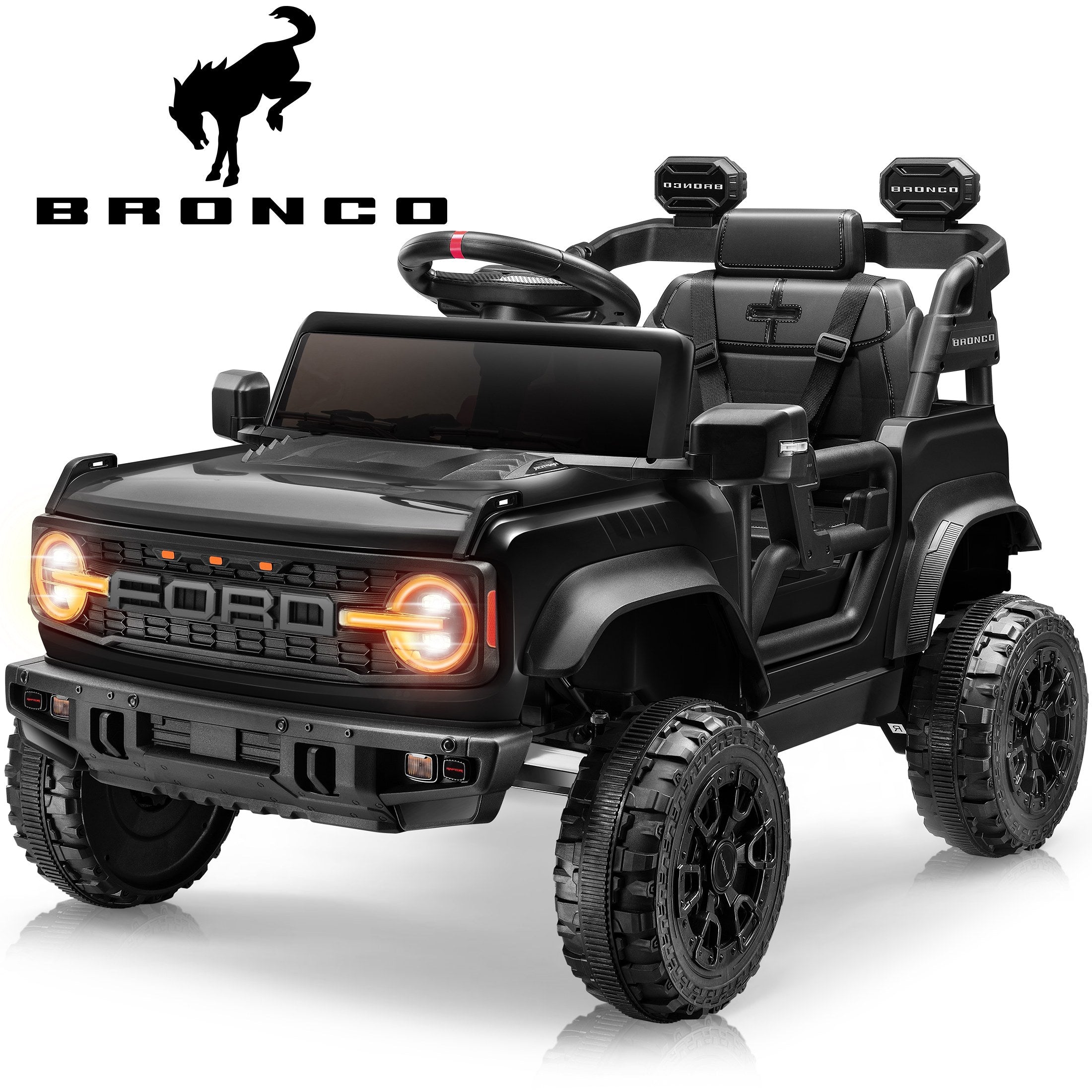 iYofe 12V Ford Bronco Blaze 12V Electric Ride-On Car - Black