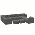 12 Seat U-Shaped Couch - Dark Grey / Chenille