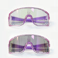 Cycling Glasses Vibel, Color Changing, Bonus Polarizer - Transparent purple frame purple lenses