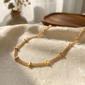18ct Gold Plated Bar Curb Chain Necklace