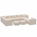 12 Seat U-Shaped Couch - Beige / Chenille