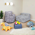 Kids Bean Bag Armchair and Folding Z Bed Printed Toddler Beanbag Chair and Futon