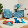Child's Bean Bag Armchair and Folding Z Bed Printed Toddler Beanbag Chair and Guest Mattress