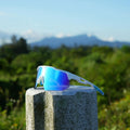 X2 Sport Sunglasses, UV400 Protection - Colorful Blue Lens + White Frames