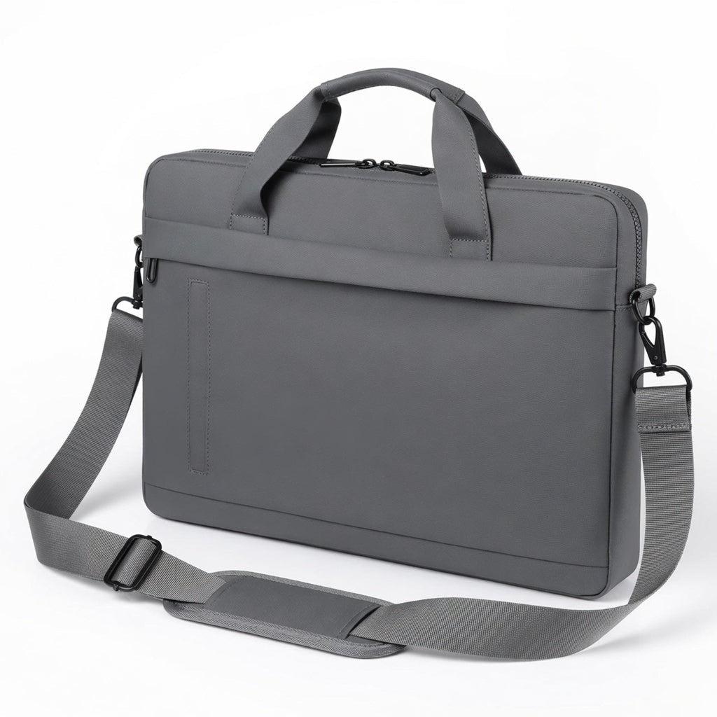 15.6 Inch Waterproof Laptop Briefcase for Men - Deep Grey