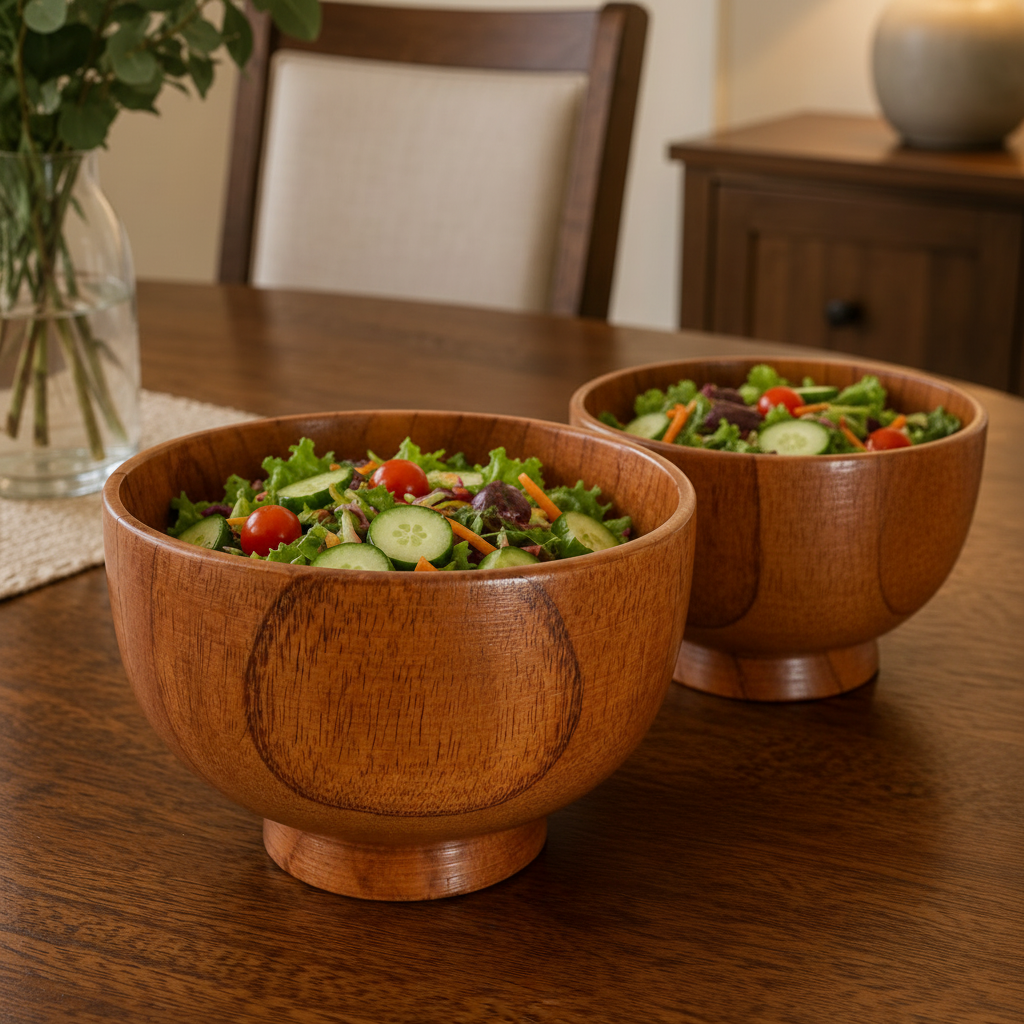 4'' Japanese Style Wooden Bowl Jujube - 2