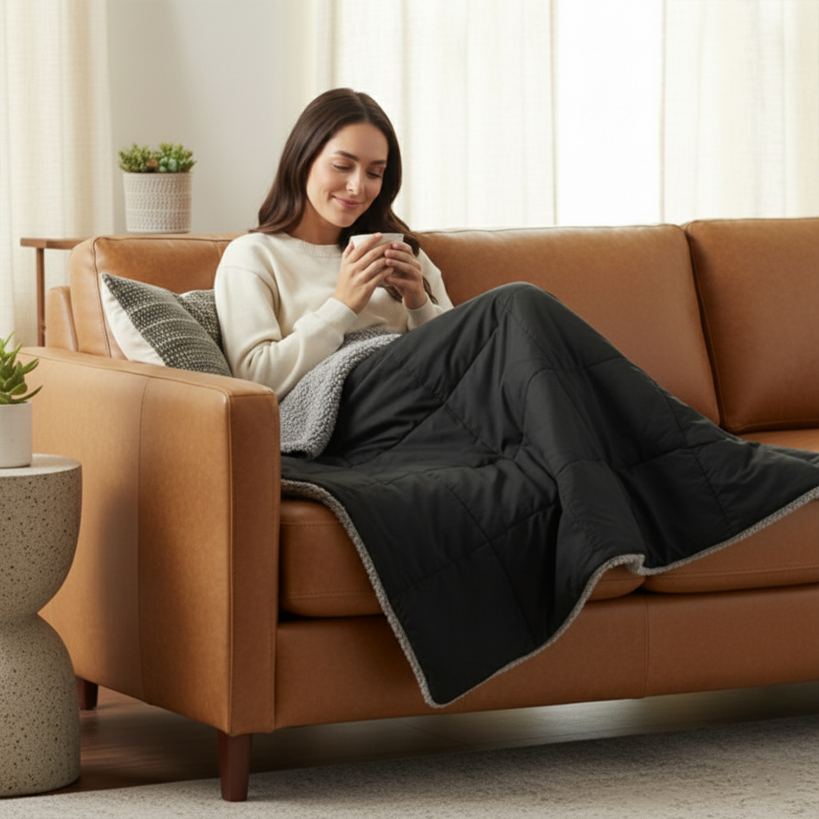 2-in-1 Cordless Wearable Heated Blanket - Black / 50''* 60"