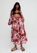 Ellana Wide Leg Floral Printed Trousers In Multi - 16