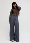 Helena Wide Leg Trouser In Grey - 14