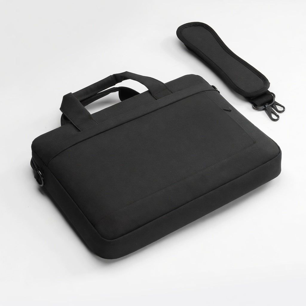 17.3" Waterproof Canvas Laptop Bag for Men Women - Black