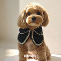 Jacqueline – Black & White Pearl Dog Jacket | Chic Formal Look - XL (19"~21") / Black