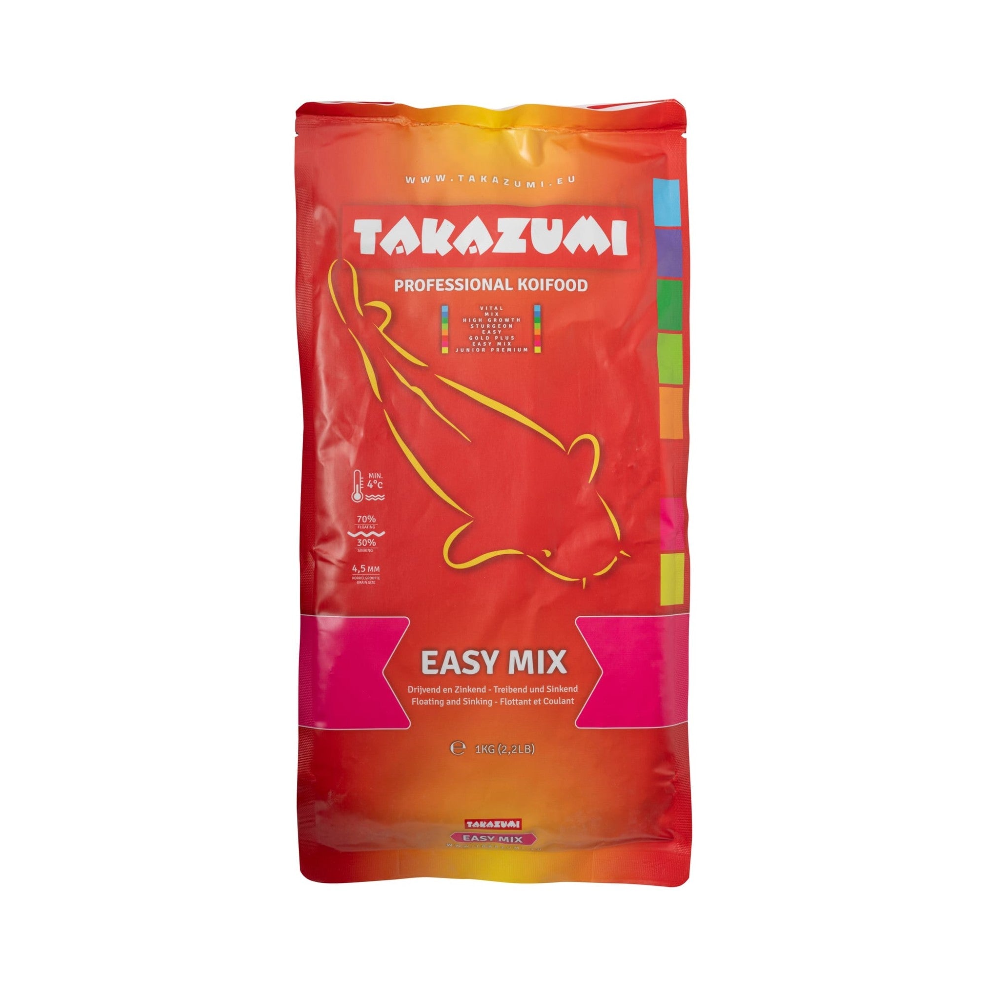 Takazumi Easy Mix 1000 gram - Drijvend en zinkend basisvoer voor koi