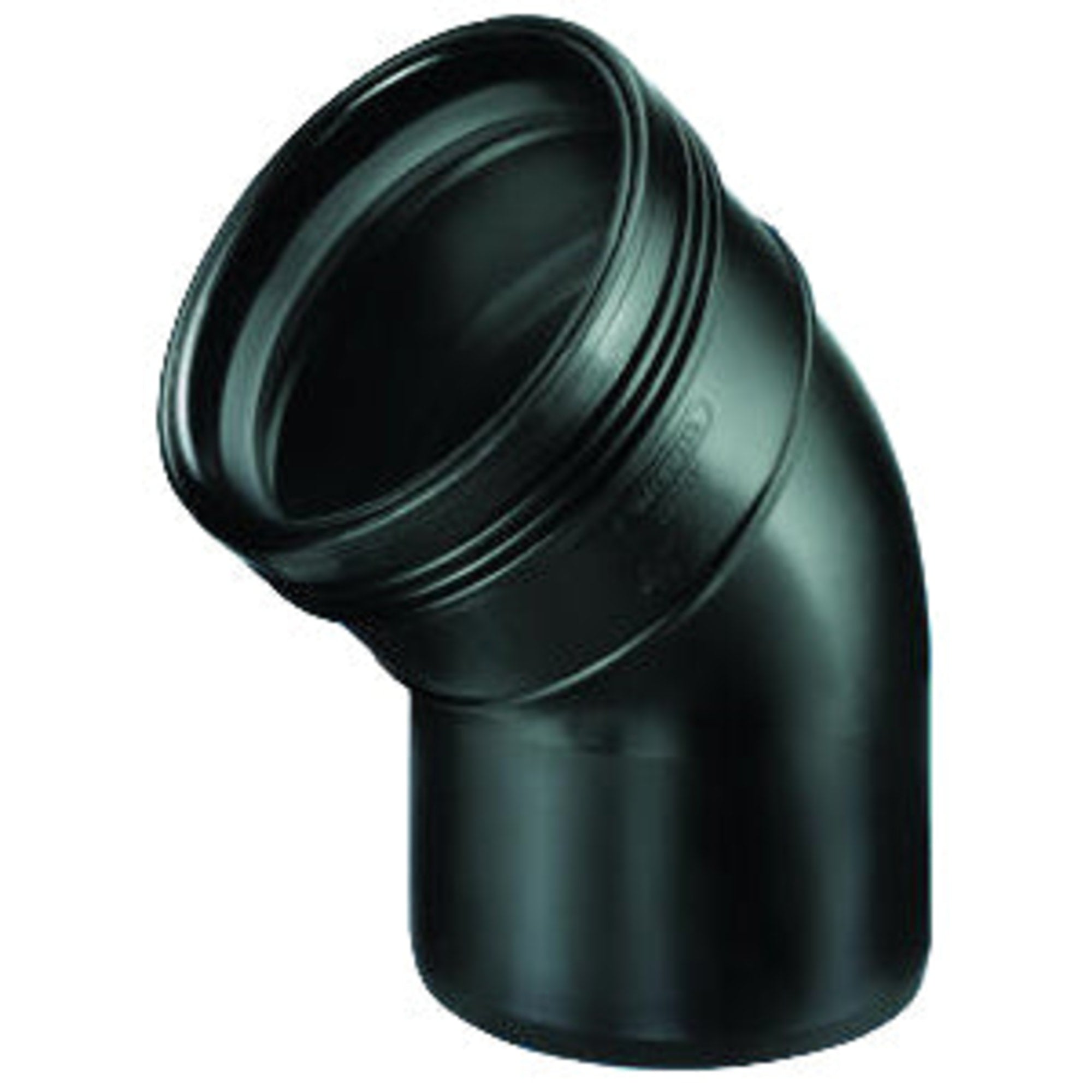 Wavin PP bocht 45 graden spie x manchet 75 mm zwart
