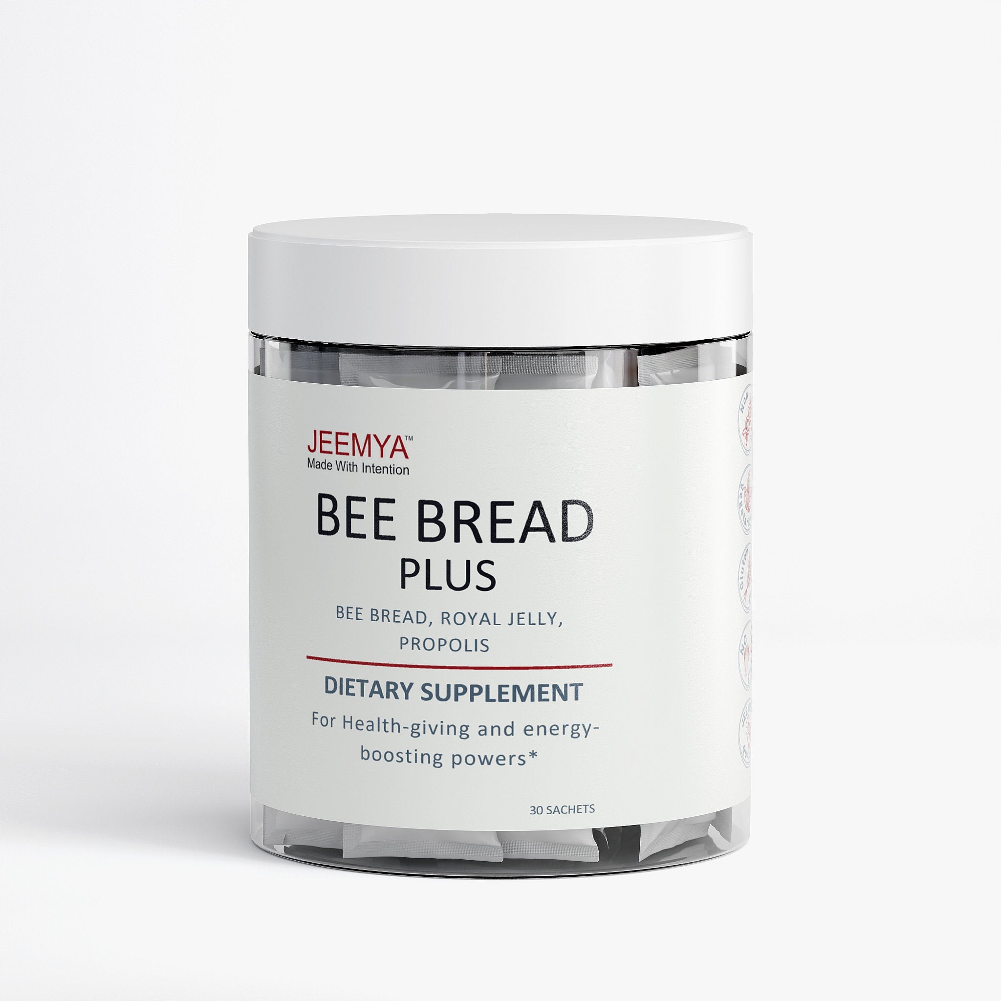 Jeemya Bee Bread Plus - Bioavailable Fermented Bee Bread | 30 Sachets