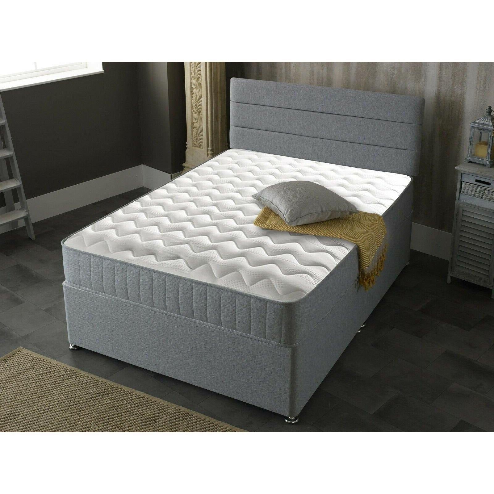 Castle Grey Quilted Memory Foam Hybrid Coil Sprung Mattress - 3ft Single Mattress (90cm x 190cm)
