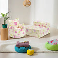 Kids Bean Bag Chair and Folding Z Bed Printed Toddler Beanbag Armchair and Sofa Chair