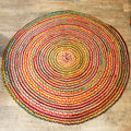 Round Jute And Recycled Cotton Rug 150 cm
