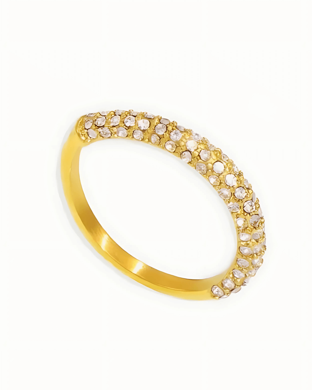 18K Gold Diamond Ring - 18K Yellow Gold / 8