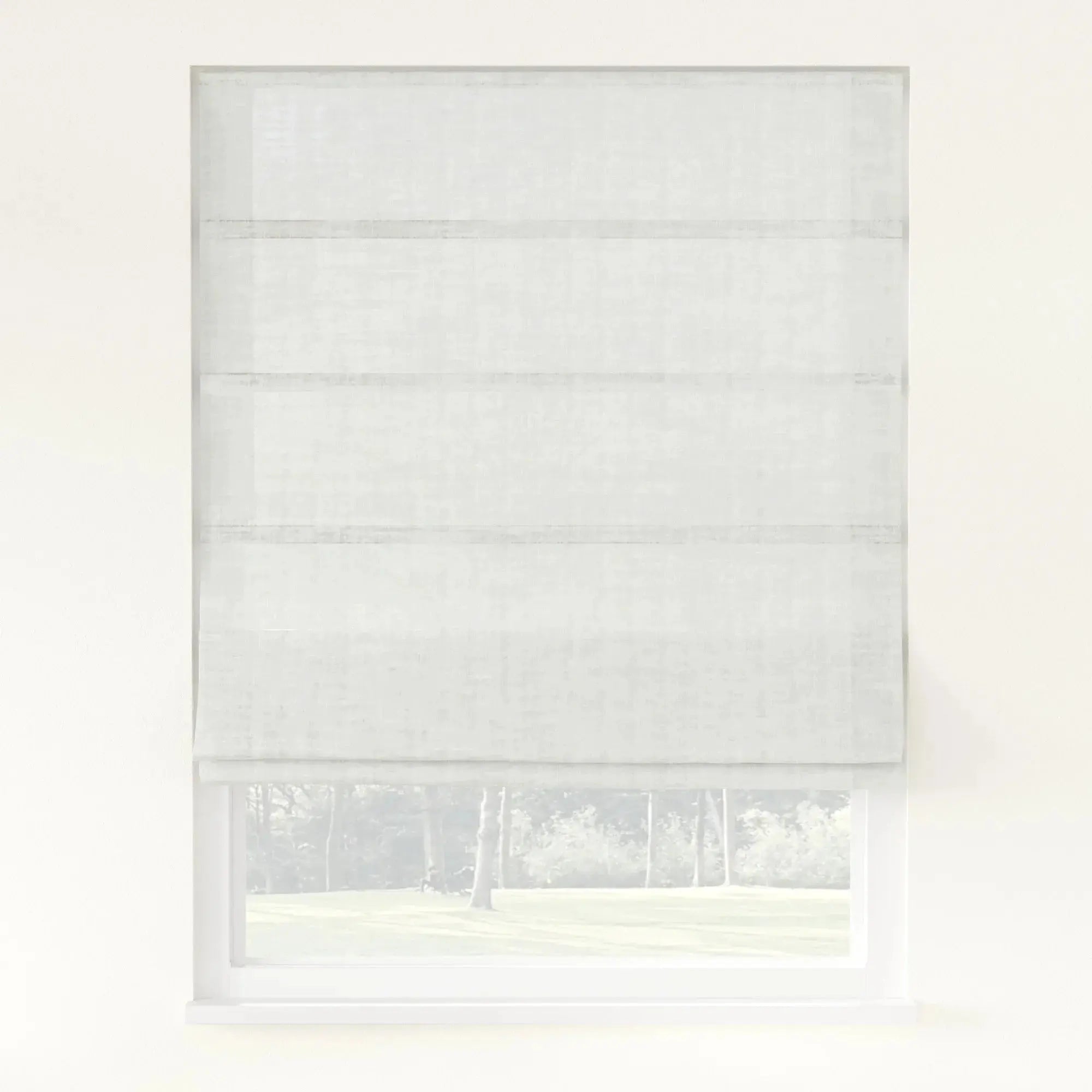 Florence Linen Roman Shade Cordless - Oyster White-898-1