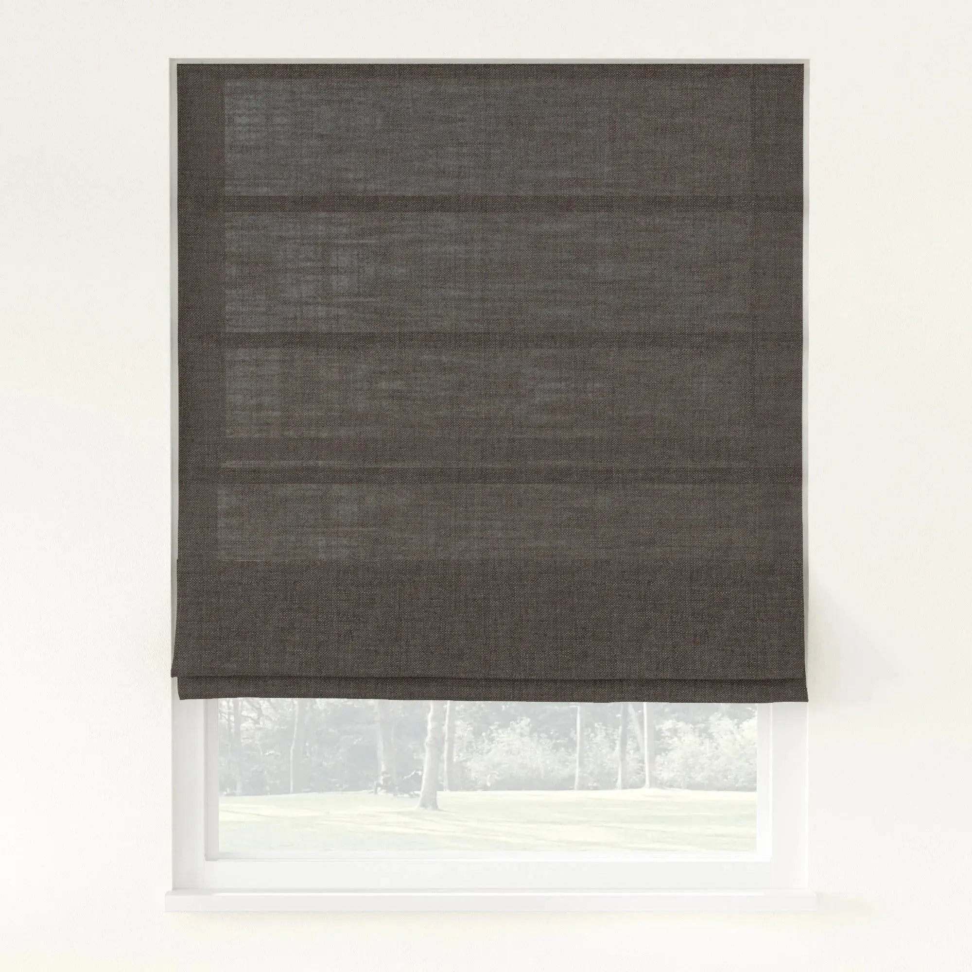 Florence Linen Roman Shade Cordless - Dark Brown-898-13