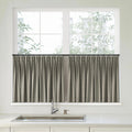 Florence Linen Pleated Cafe Curtains - Light Grey-898-15
