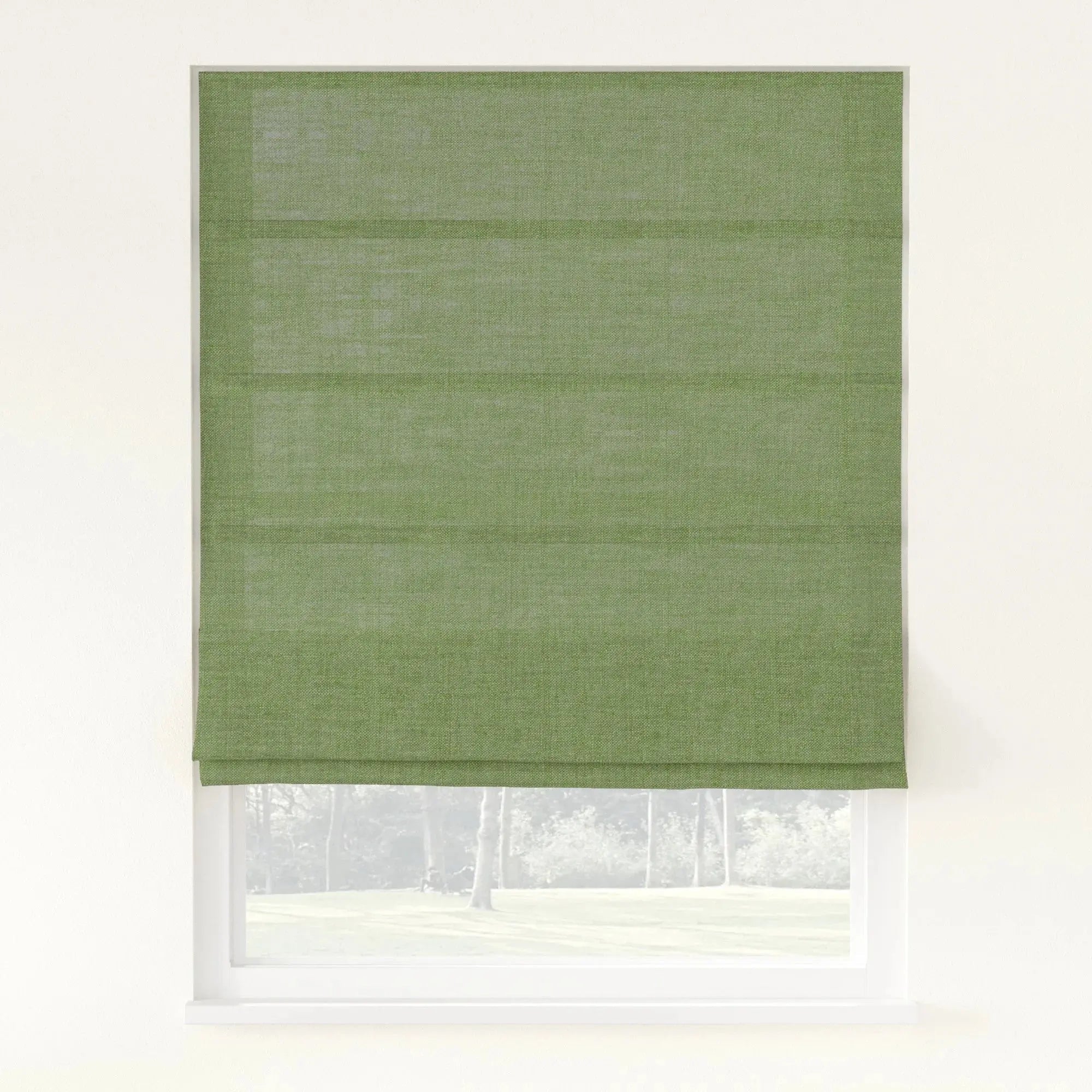 Florence Linen Roman Shade Cordless - Forest Green-898-29