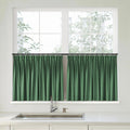 Florence Linen Pleated Cafe Curtains - Jade Green-898-31