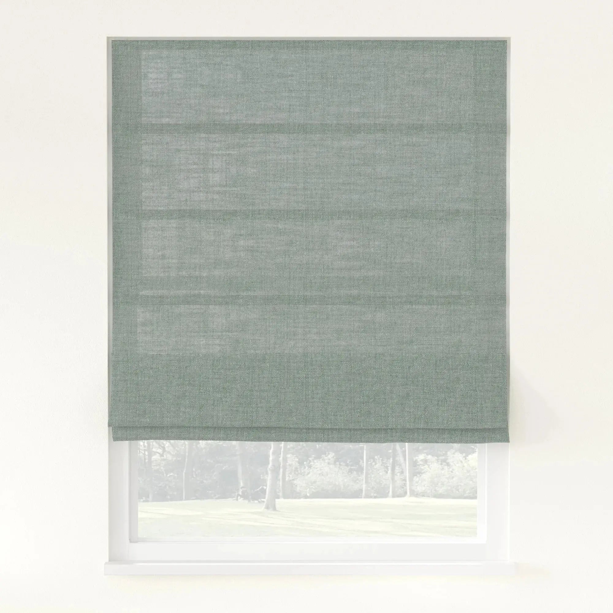 Florence Linen Roman Shade Cordless - Patina Green-898-33