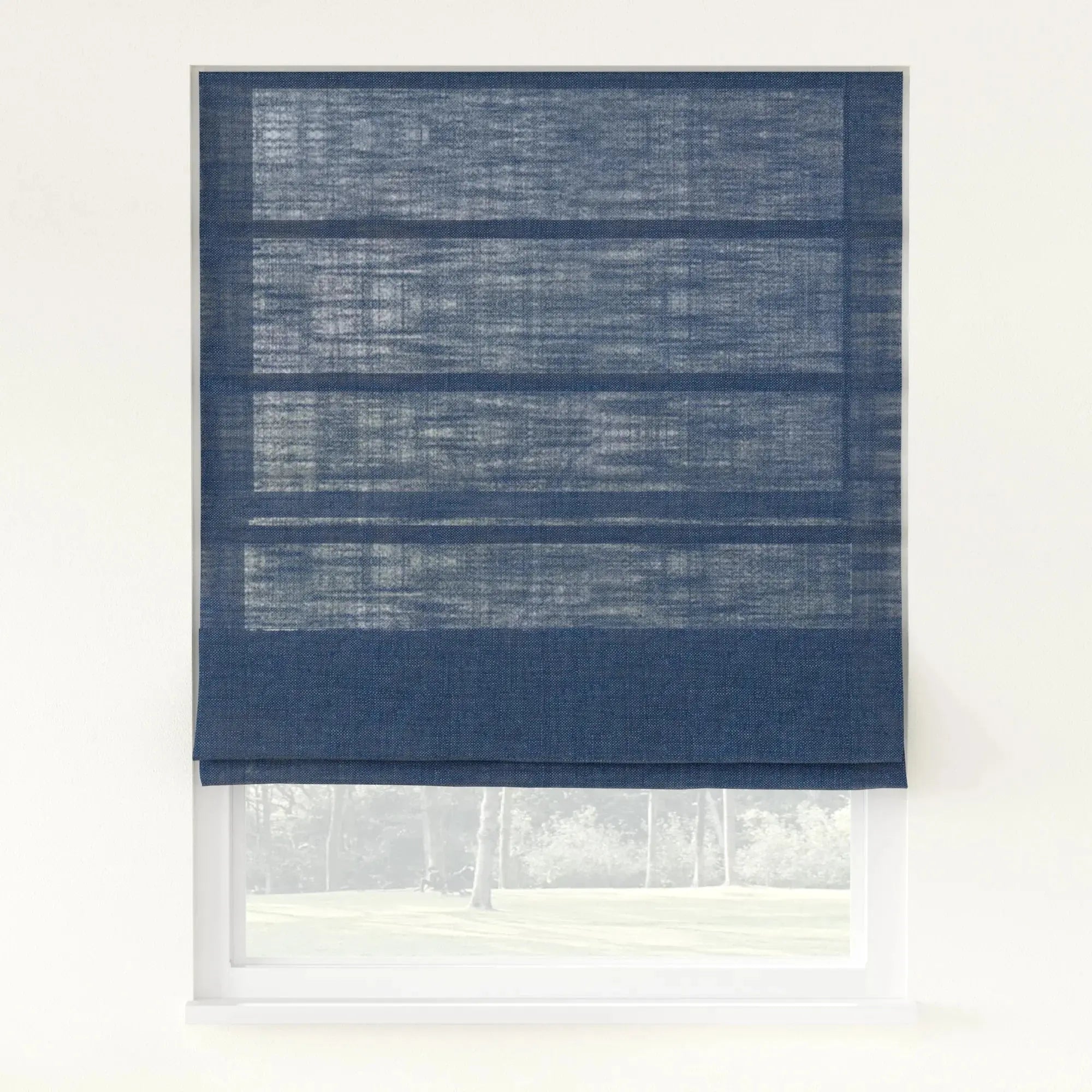 Florence Linen Roman Shade Cordless - Navy-898-36