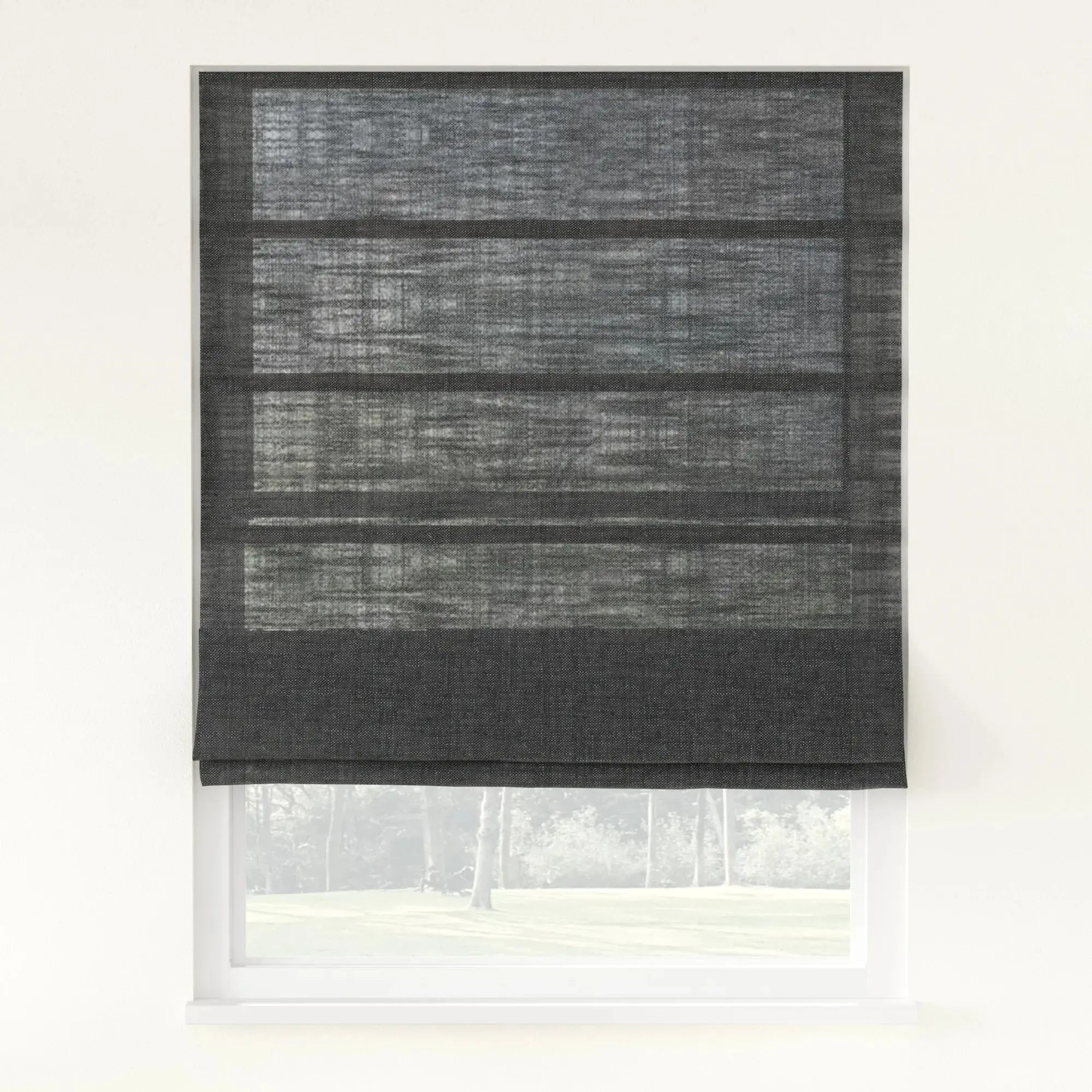 Florence Linen Roman Shade Cordless - Black-898-37
