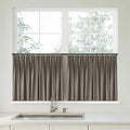 Florence Linen Pleated Cafe Curtains - Mouse Grey-898-8