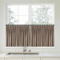 Florence Linen Pleated Cafe Curtains - Drab-898-9