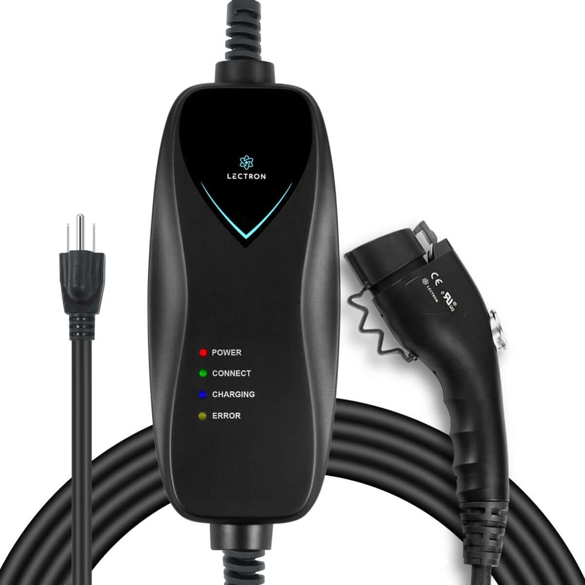 Lectron Level 1 EV Charger - ETL Certified, 110V, 15 Amp, 16 ft Extension Cord & - Portable Electric Car Charger for J1772 EVs with NEMA 5-15 Plug