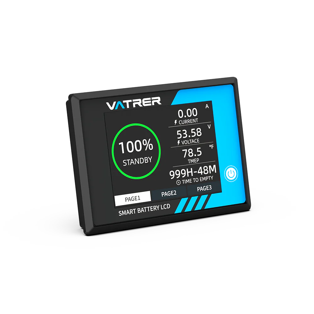Vatrer 36V 48V 72V Golf Cart Battery LCD Meter - 150AH LCD Display