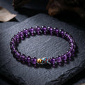 Wisdom & Protection – Amethyst & Silver Blue Lotus Intention Bracelet