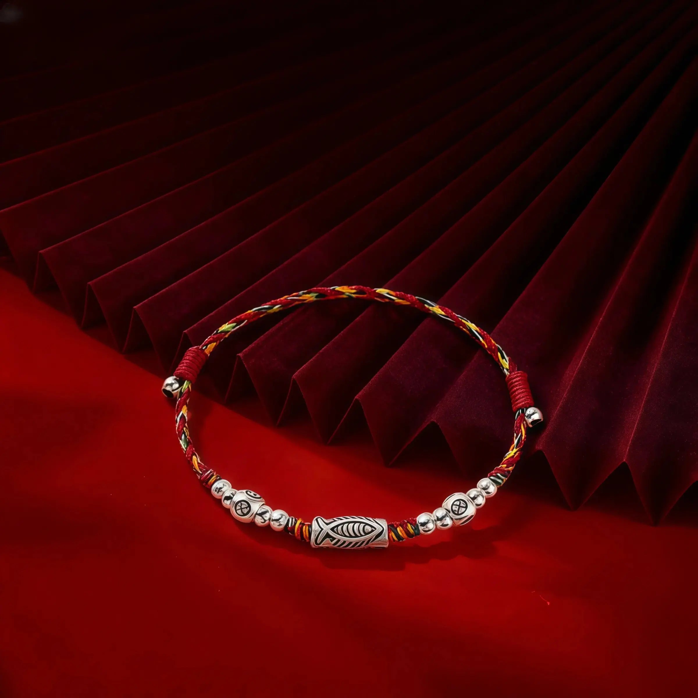 Good Fortune – Koi Ascending Red String Bracelet - Multicolor