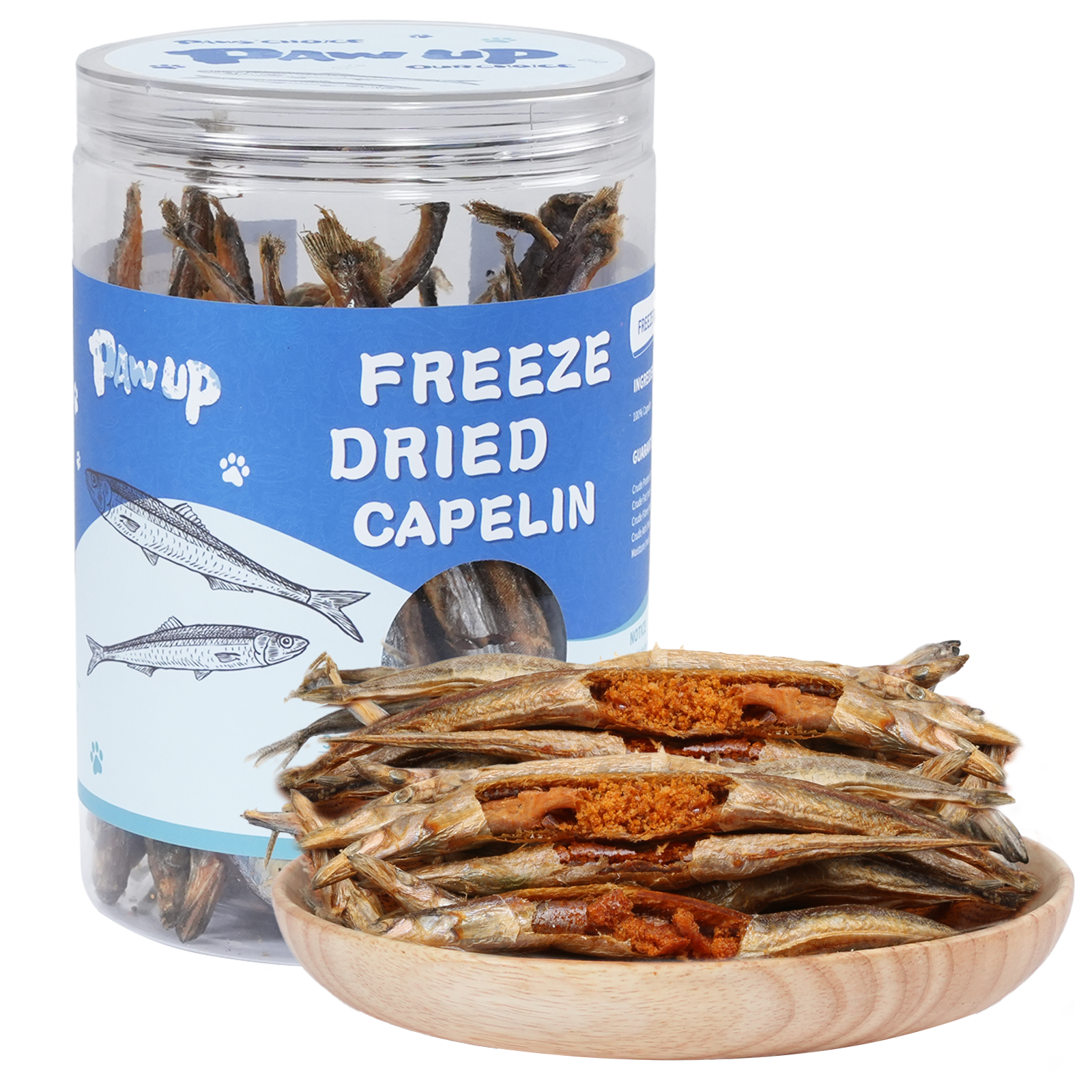 Freeze Dried Capelin for Dogs. Benifit for Skin & Coat Health, 3.5oz