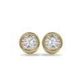 Stud Earrings with Lab Grown Diamond Bezel Set Solitaire - 0.30ct - 0.3