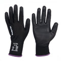 Polyurethane Dipped Knit Gloves, 13ga, XXL/11, Black, 12 pairs