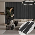 Premium Black Oak Acoustic Slat Wall Panels by Unisoar - 94.5" x 25.2" – 2-Panel Set (94.5" x 12.6" each) / Engineered wood