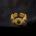 Harmony & Alignment – Tibetan Five Elements Ring Collection - Wood (Malachite)