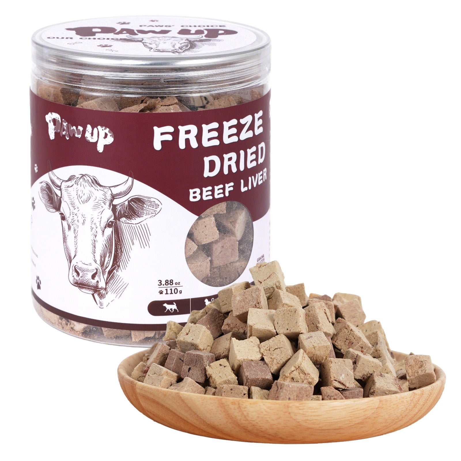 Freeze-Dried Beef Liver Dog Treats, High-Protein Single-Ingredient Snacks, 3.8 oz
