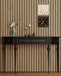 Luxury White Oak Acoustic Slat Wall Panels | 3-Side Veneer – Unisoar - 94.5" x 25.2" – 2-Panel Set (94.5" x 12.6" each) / Natural real wood